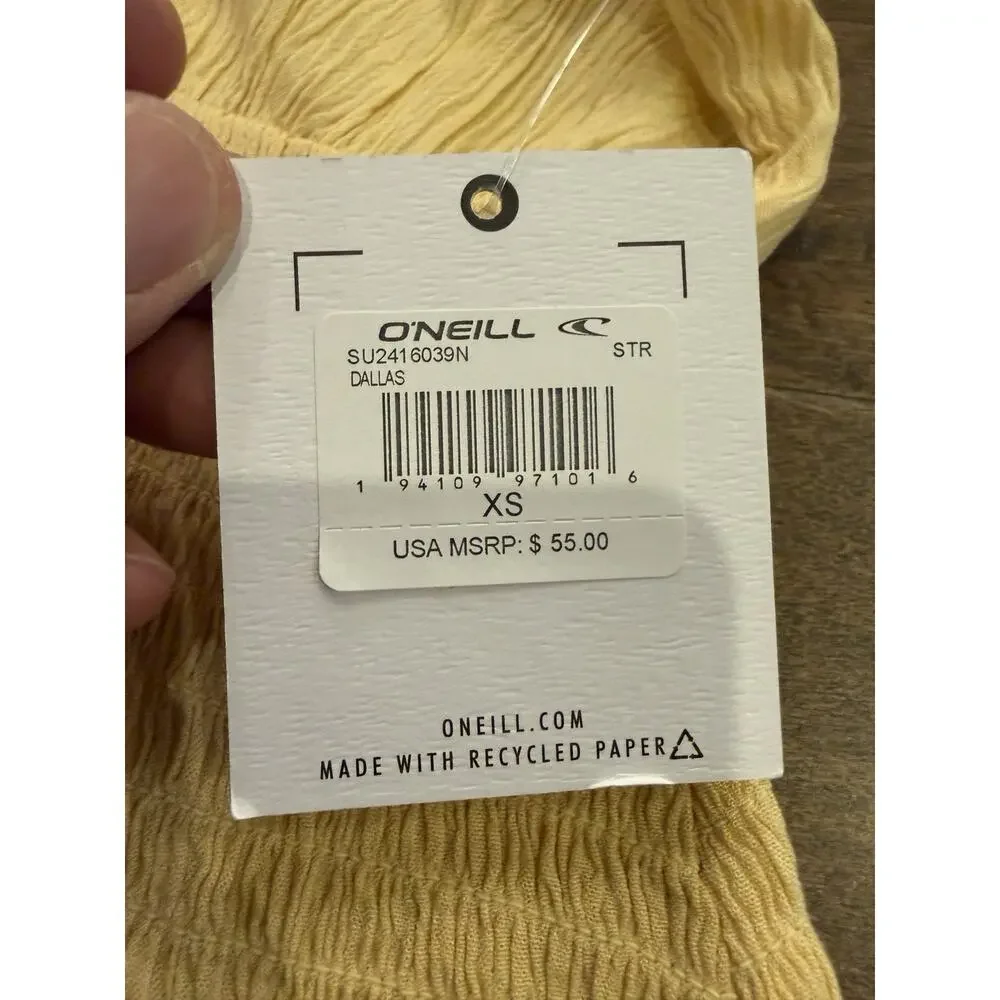 ONeill Womens Yellow Dallas Sleeveless Dress 100% Viscose Size XS NWT New $55 - Picture 7 of 9